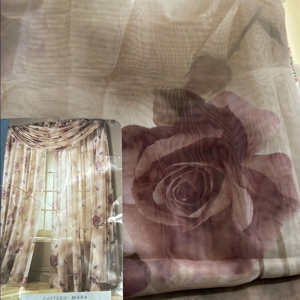 Cream and Pink Curtains with Elegant Accents